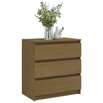 Sängbord Nattduksbord Honungsbrun 60x36x64 cm massiv furu