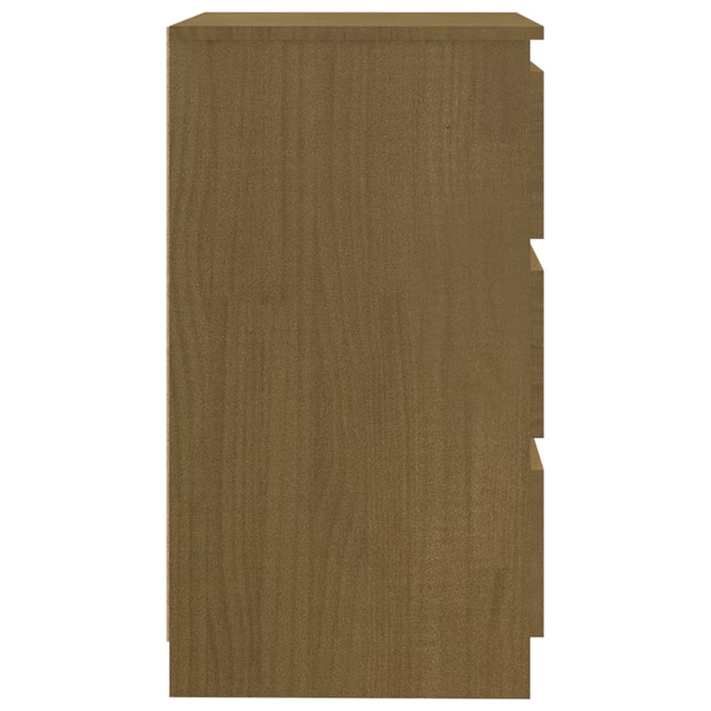 Sängbord Nattduksbord Honungsbrun 60x36x64 cm massiv furu