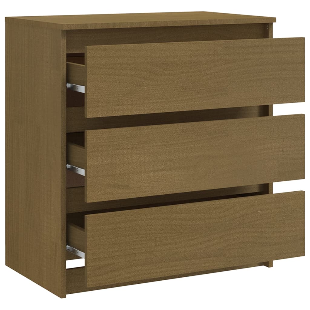 Sängbord Nattduksbord Honungsbrun 60x36x64 cm massiv furu