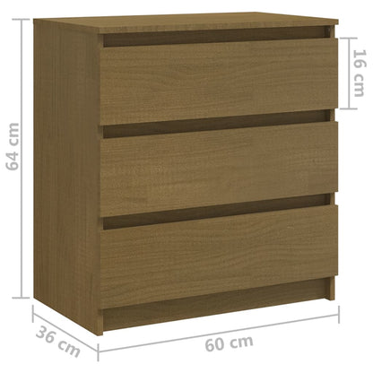 Sängbord Nattduksbord Honungsbrun 60x36x64 cm massiv furu