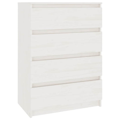 Byrå Vit 60x36x84 cm massiv furu