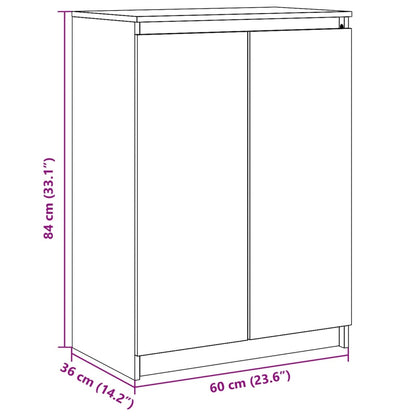 Skänk Vit 60x36x84 cm massiv furu