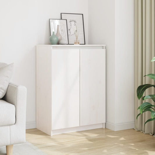 Skänk Vit 60x36x84 cm massiv furu