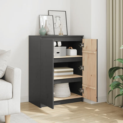 Skänk Trä Grå 60x36x84 cm massiv furu