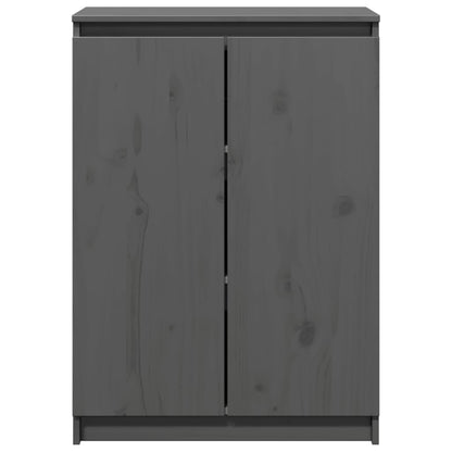 Skänk Trä Grå 60x36x84 cm massiv furu