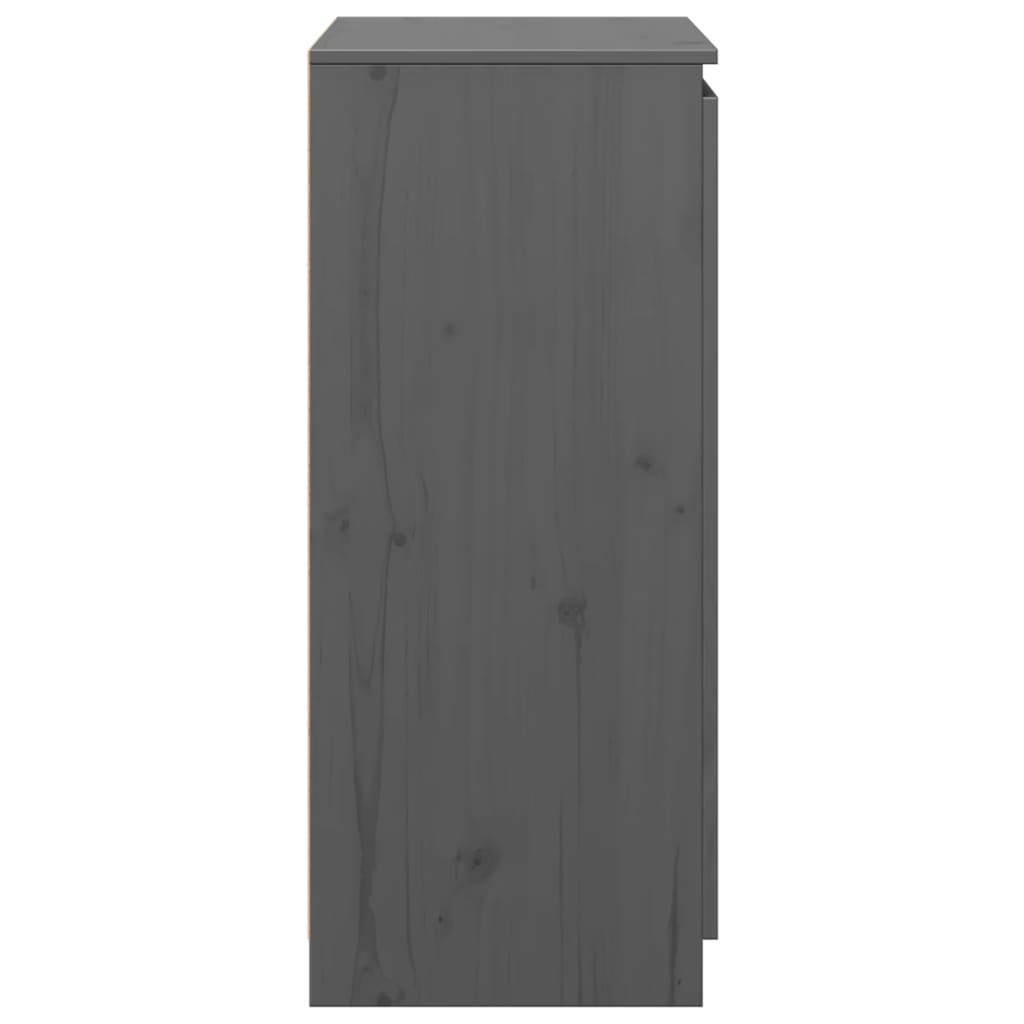 Skänk Trä Grå 60x36x84 cm massiv furu