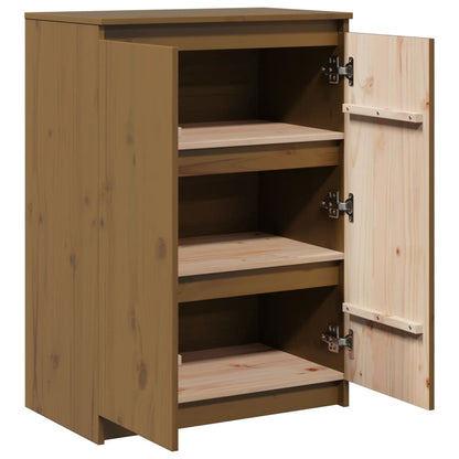 Skänk Trä honungsbrun 60x36x84 cm massiv furu