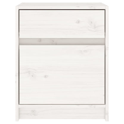 Sängbord 2 st vit 40x31x50 cm massivt furu