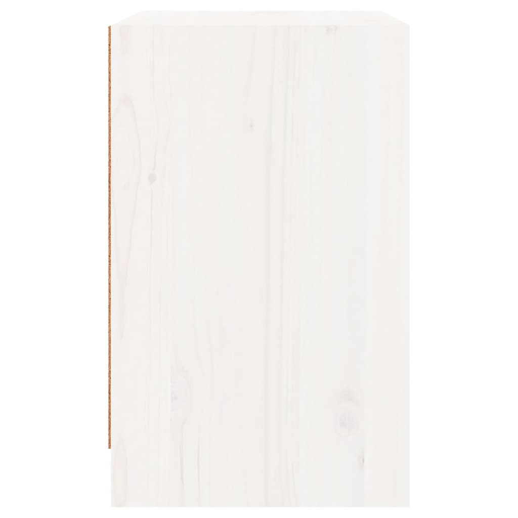 Sängbord 2 st vit 40x31x50 cm massivt furu
