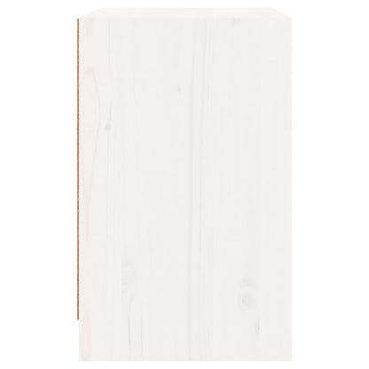 Sängbord 2 st vit 40x31x50 cm massivt furu