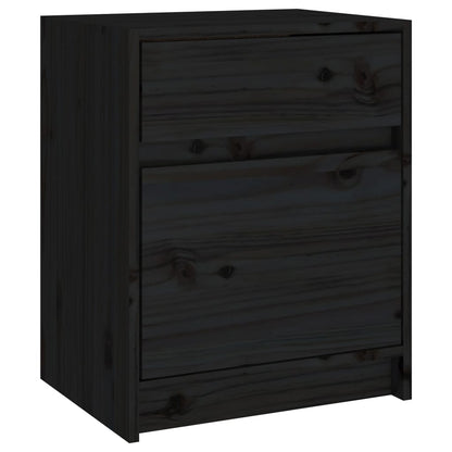 Sängbord 2 st svart 40x31x50 cm massivt furu