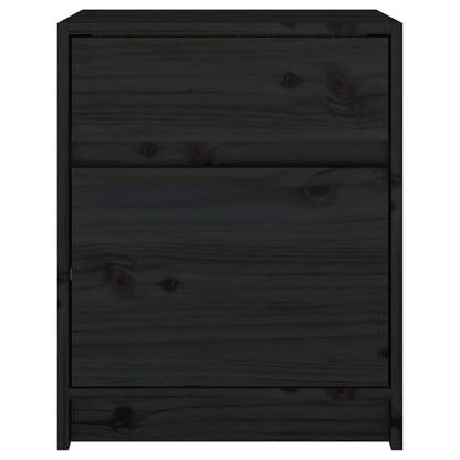 Sängbord 2 st svart 40x31x50 cm massivt furu
