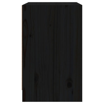 Sängbord 2 st svart 40x31x50 cm massivt furu