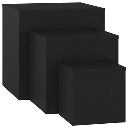 Sidobord Svart 3 st