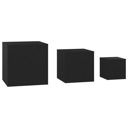 Sidobord Svart 3 st