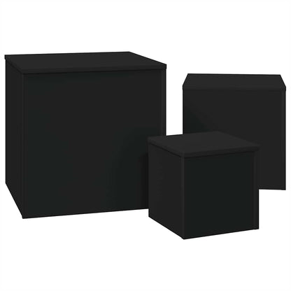 Sidobord Svart 3 st