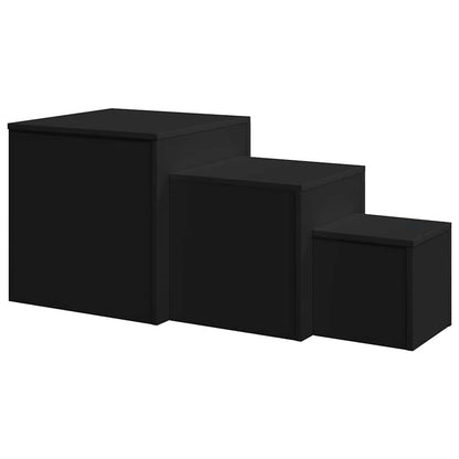 Sidobord Svart 3 st