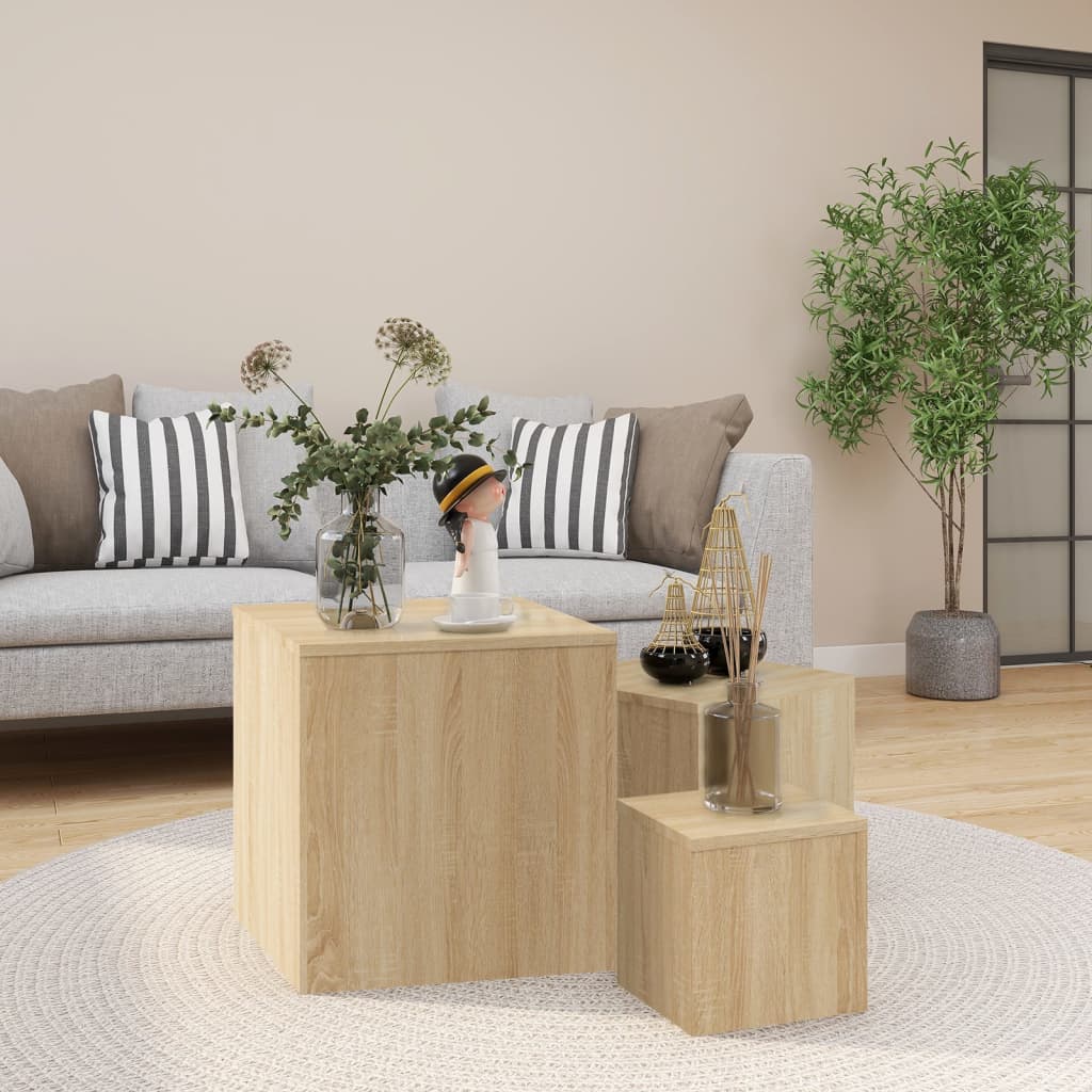 Sidobord Sonoma Ek 3 st