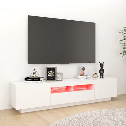 TV-Möbel Vit TV-Bänk LED 180x35x40 cm