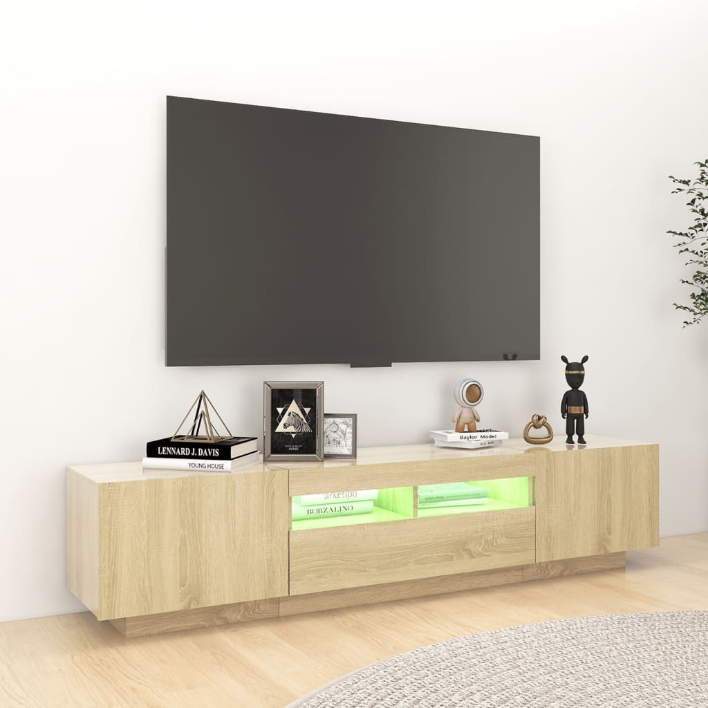 TV-Möbel Sonoma Ek TV-Bänk LED 180x35x40 cm
