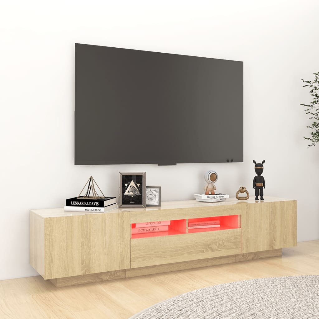 TV-Möbel Sonoma Ek TV-Bänk LED 180x35x40 cm