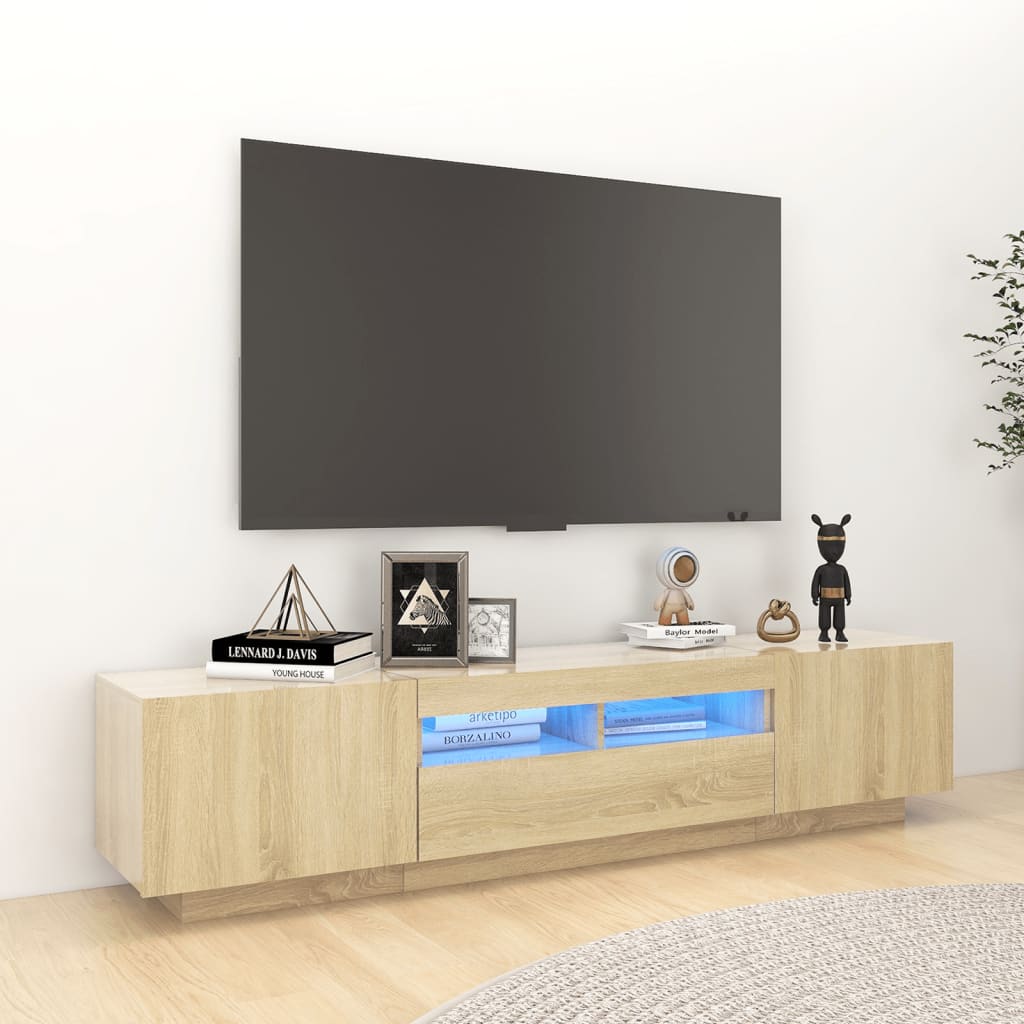 TV-Möbel Sonoma Ek TV-Bänk LED 180x35x40 cm