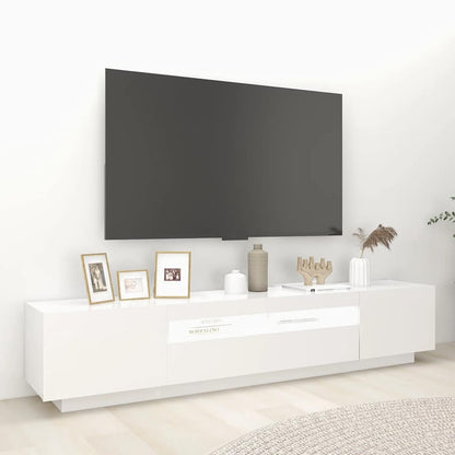TV-Möbel Vit TV-Bänk LED 200x35x40 cm