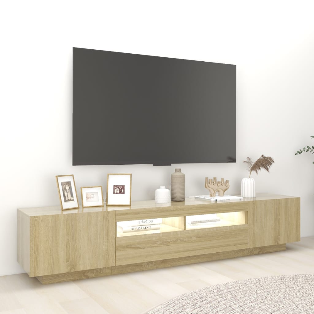 TV-Möbel Sonoma Ek TV-Bänk LED 200x35x40 cm