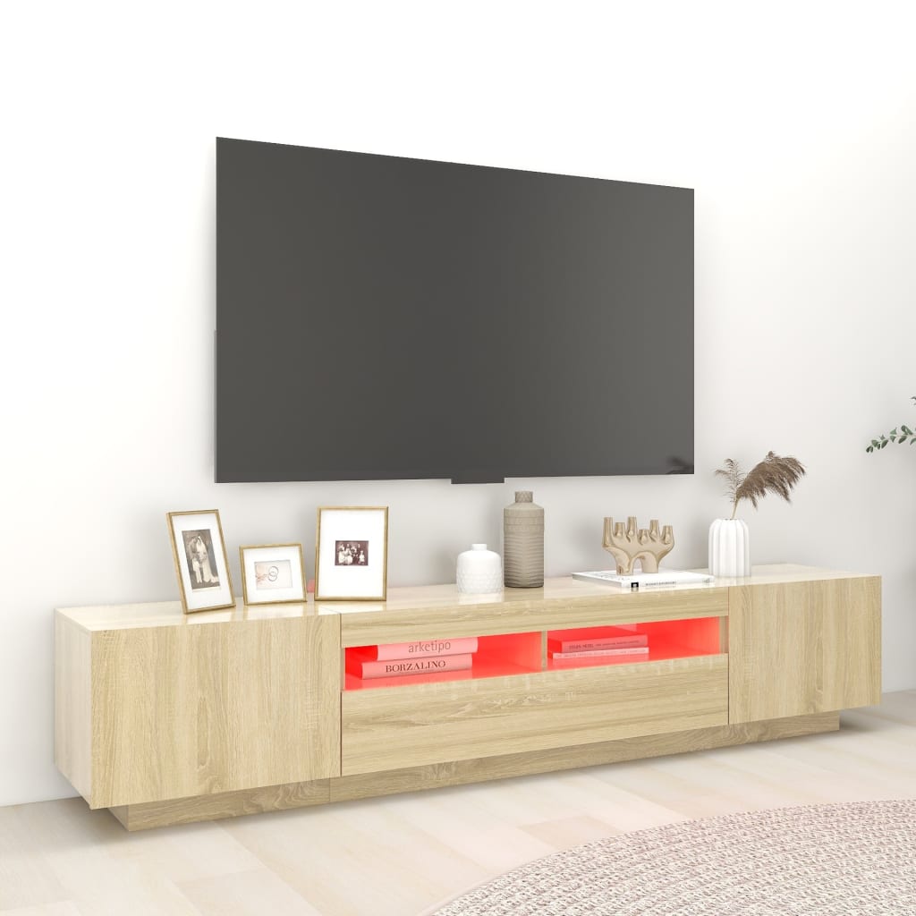 TV-Möbel Sonoma Ek TV-Bänk LED 200x35x40 cm