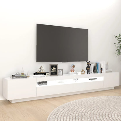 TV-Möbel Vit TV-Bänk LED 260x35x40 cm