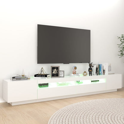 TV-Möbel Vit TV-Bänk LED 260x35x40 cm