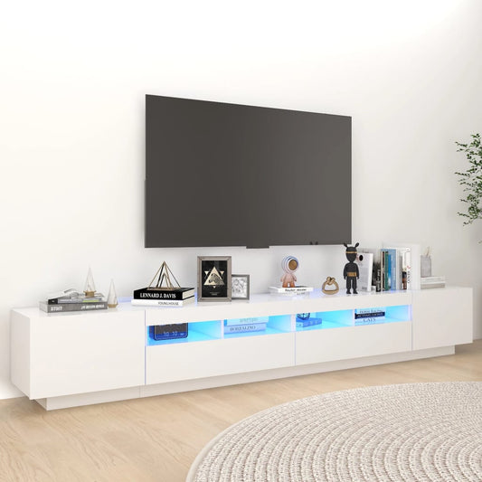 TV-Möbel Vit TV-Bänk LED 260x35x40 cm