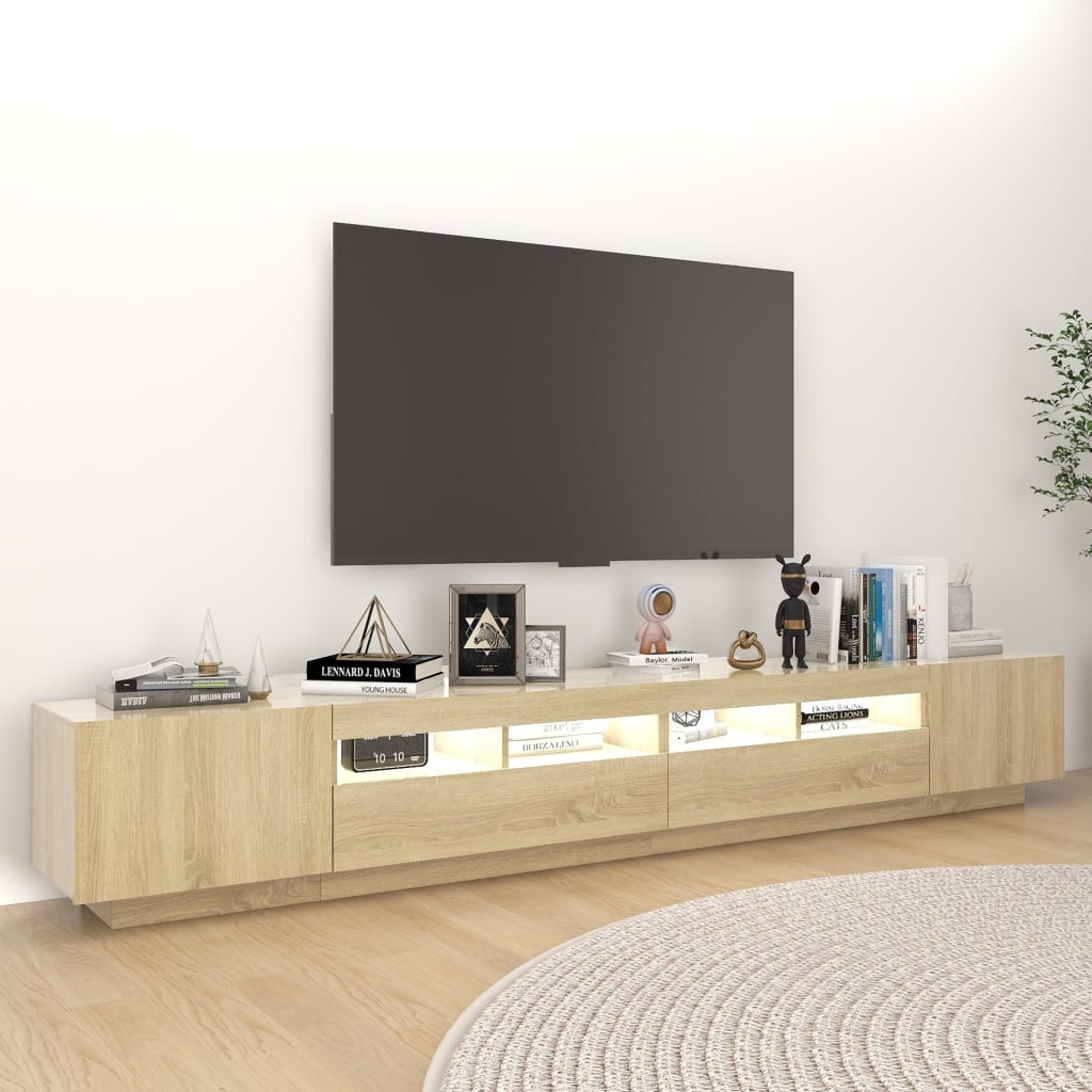 TV-Möbel Sonoma Ek TV-Bänk LED 260x35x40 cm