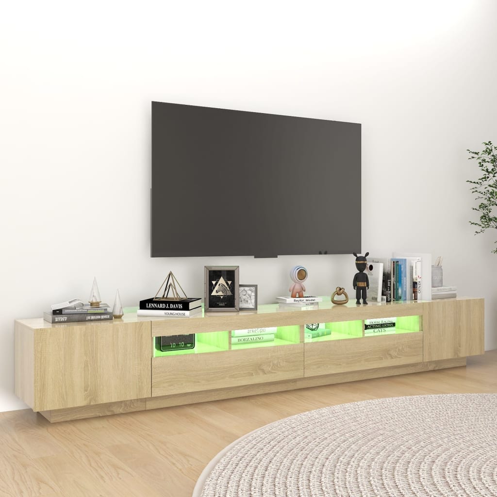 TV-Möbel Sonoma Ek TV-Bänk LED 260x35x40 cm