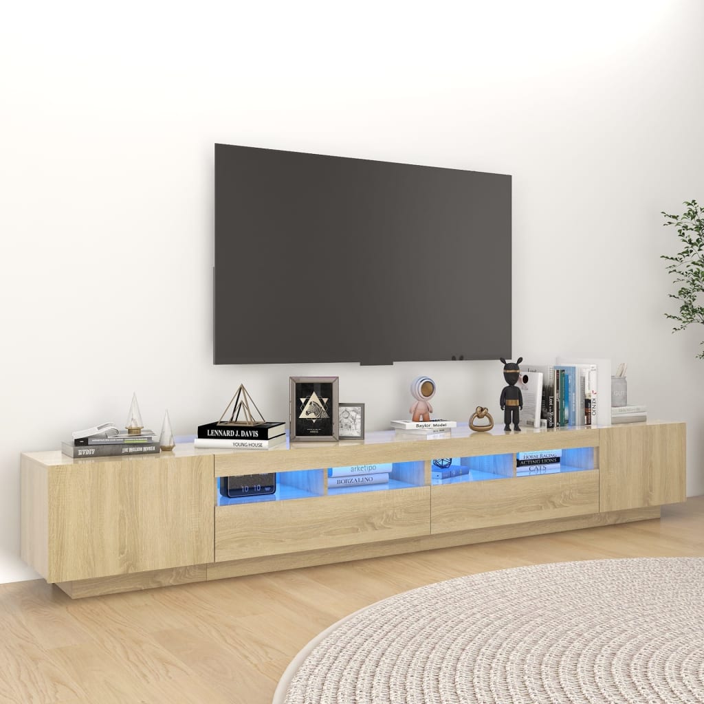 TV-Möbel Sonoma Ek TV-Bänk LED 260x35x40 cm