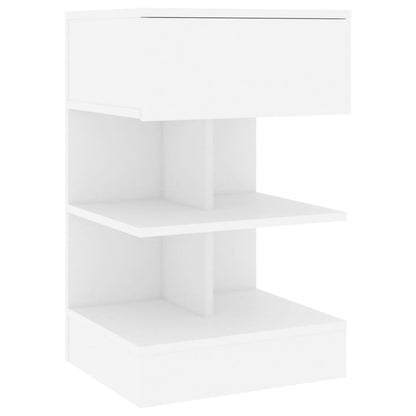 Sängbord 2 st vit 40x35x65 cm konstruerat trä