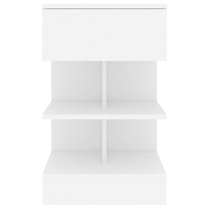Sängbord 2 st vit 40x35x65 cm konstruerat trä