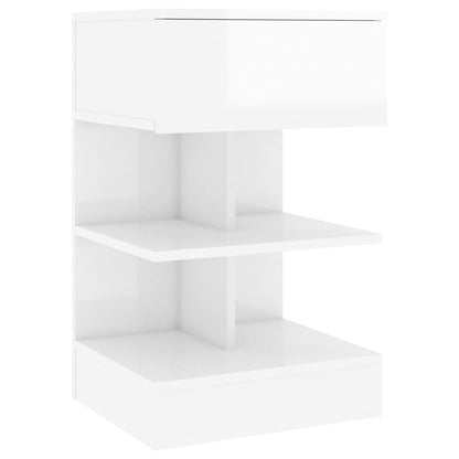 Sängbord 2 st vit högglans 40x35x65 cm