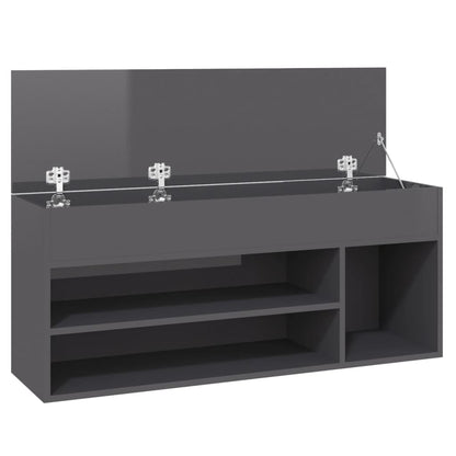 Skoställ Högglans Grå Skobänk 105x30x45 cm