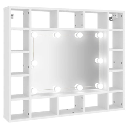 Badrumsspegel Spegelskåp LED Vit 91x15x76,5 cm