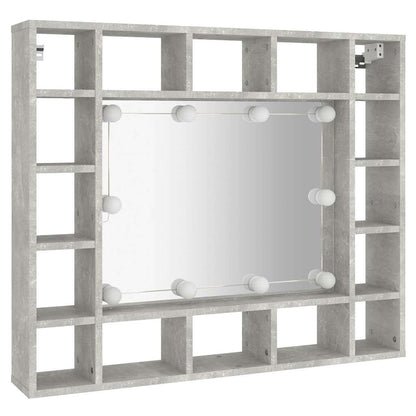 Badrumsspegel Spegelskåp LED Betonggrå 91x15x76,5 cm