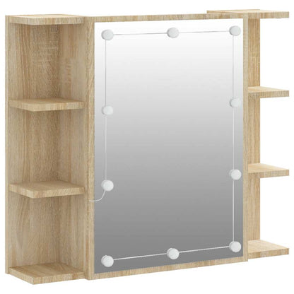 Badrumsspegel Spegelskåp LED Sonoma Ek 70x16,5x60 cm