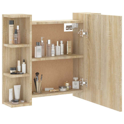 Badrumsspegel Spegelskåp LED Sonoma Ek 70x16,5x60 cm