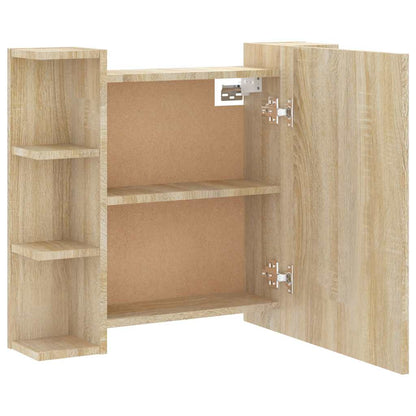 Badrumsspegel Spegelskåp LED Sonoma Ek 70x16,5x60 cm