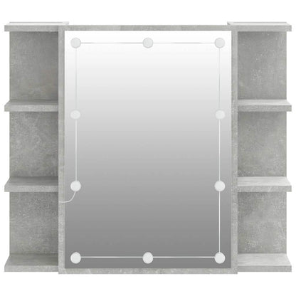 Badrumsspegel Spegelskåp LED Betonggrå 70x16,5x60 cm