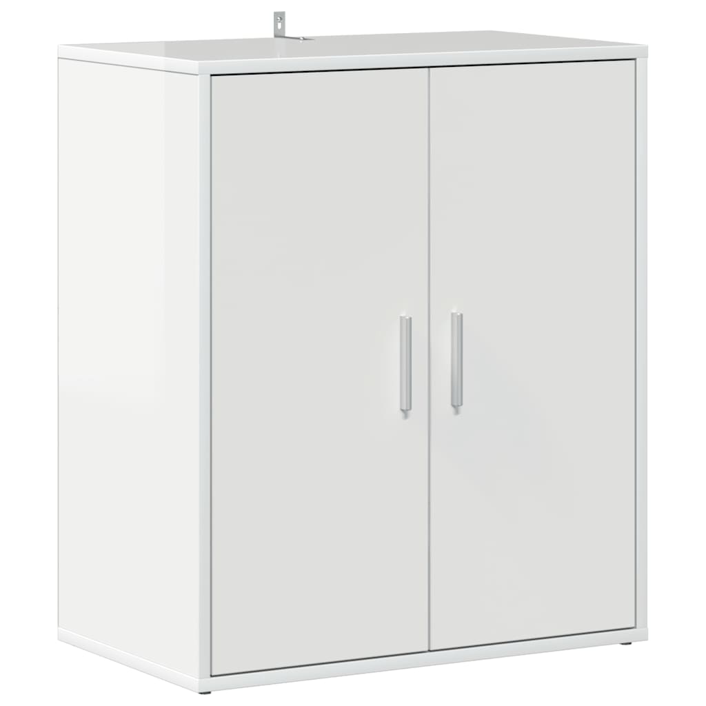 Skoställ Högglans Vit Skoskåp 60x35x70 cm