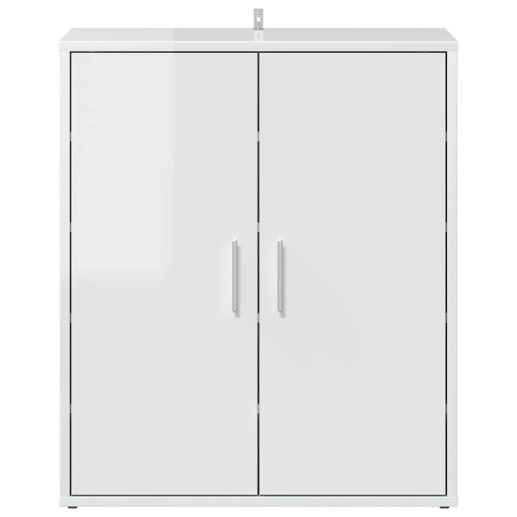 Skoställ Högglans Vit Skoskåp 60x35x70 cm