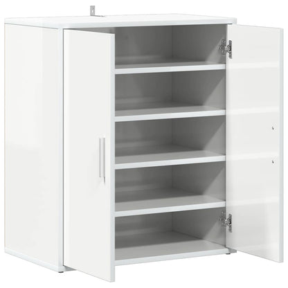 Skoställ Högglans Vit Skoskåp 60x35x70 cm