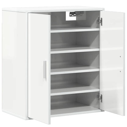 Skoställ Högglans Vit Skoskåp 60x35x70 cm