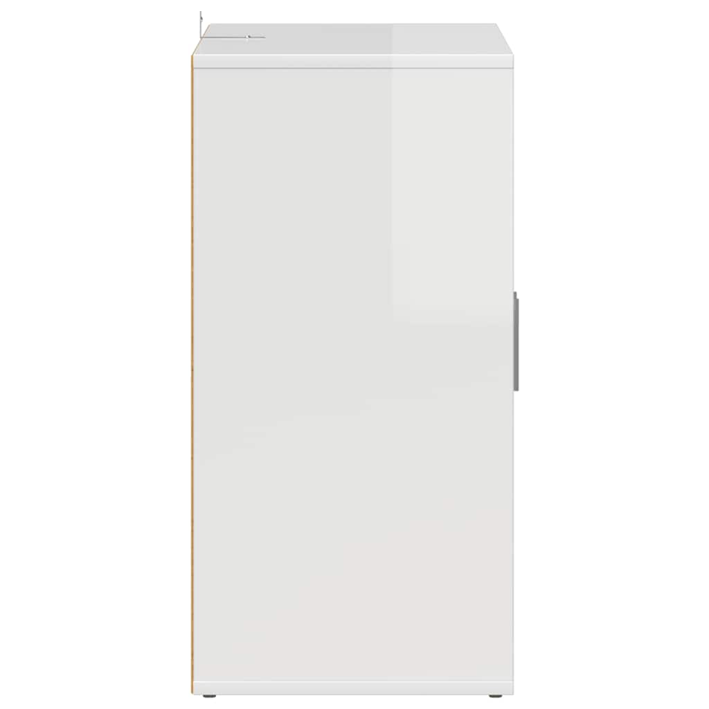 Skoställ Högglans Vit Skoskåp 60x35x70 cm